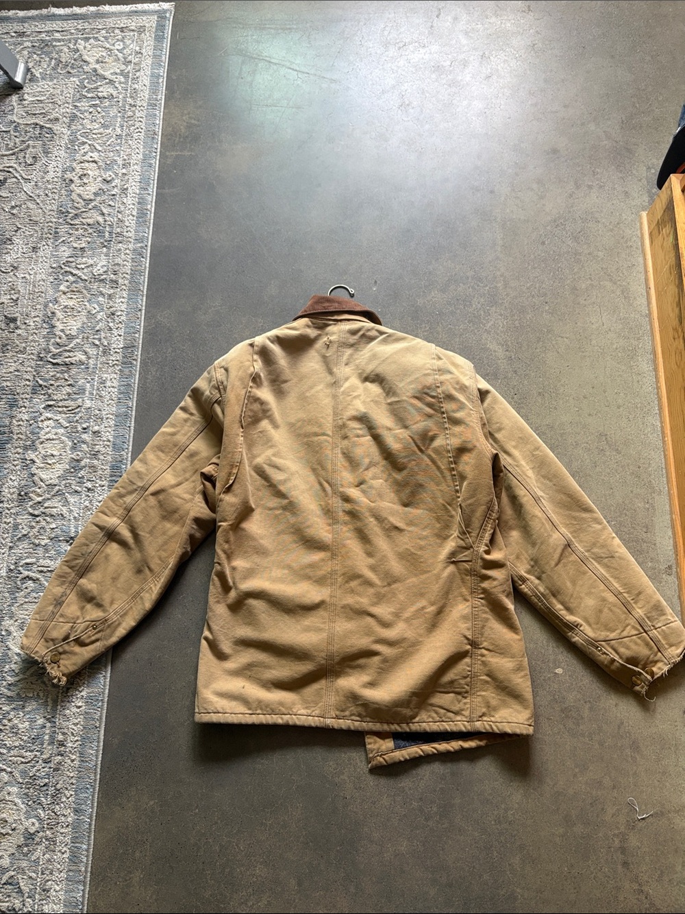 Carhartt Brown Canvas Field Jacket with Corduroy Collar - Picture 2 of 7